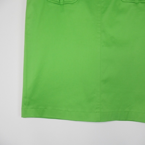 ESCADA Neon Green Straight Pencil Skirt Lac-Up Pockets Women’s Size 40 US M - Picture 4 of 14